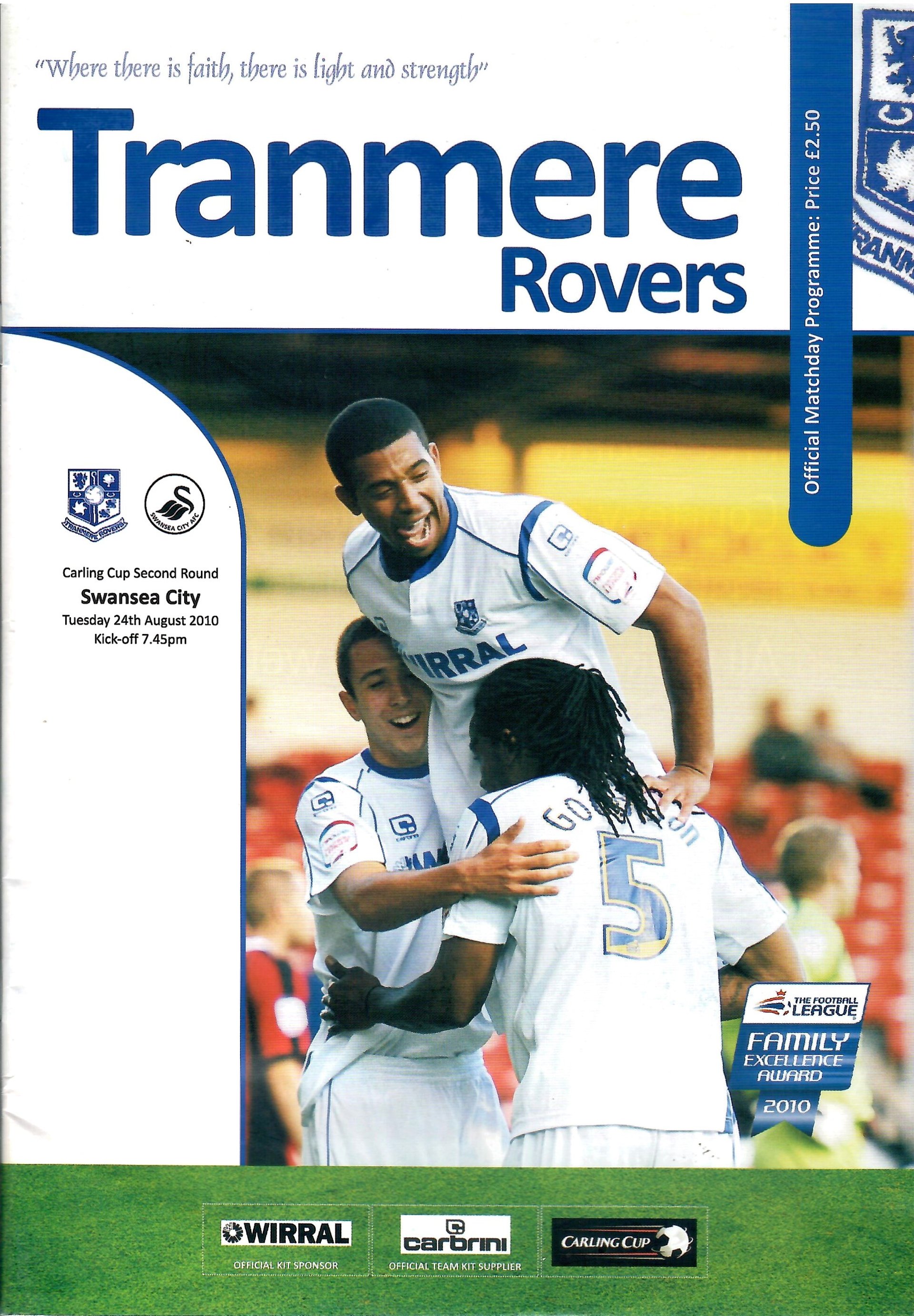 Tranmere Rovers v Swansea City match programme